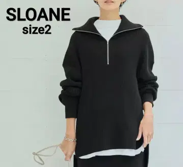 [ 새상품급 ] SLOANE 슬로우 하프 Zip 리브 니트
