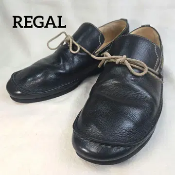 REGAL 주름 가죽 데크 슈즈 블랙