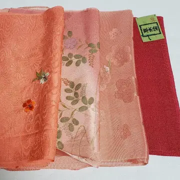 (0611) 오비 장식 천 4점 묶음 판매 기모노 일본 의류 잡화