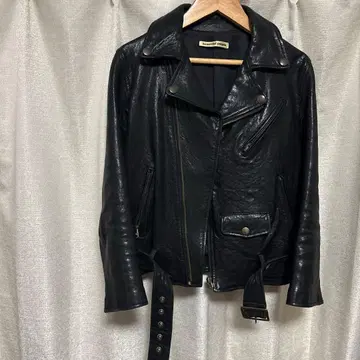 천연 가죽 더블 라이더 자켓 사이즈 140