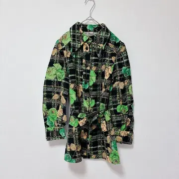 [ 9 ] 자켓/꽃무늬 화려한 허리 벨트 긴팔 캐주얼 체크 무늬