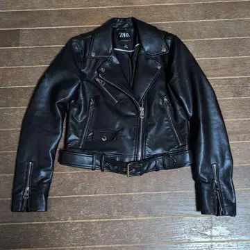 [ S 7-9호 새상품급 ] ZARA 인조 가죽 크롭 라이더 자켓 블랙