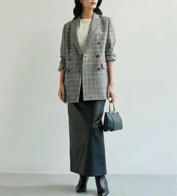 개럴개런트 [ 오쿠사 나오코 씨 콜라보 ] 피크 라펠 자켓 체크