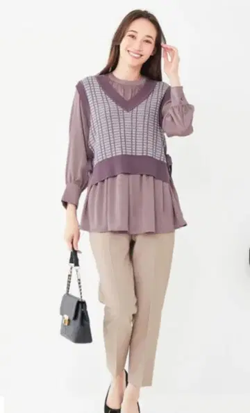 any sis 애니시스 2SET 니트 베스트 x 튜닉 블라우스