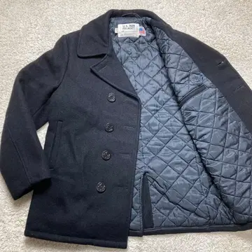 Schott 샷 740N USA제 퀼팅 울 피코트 블랙