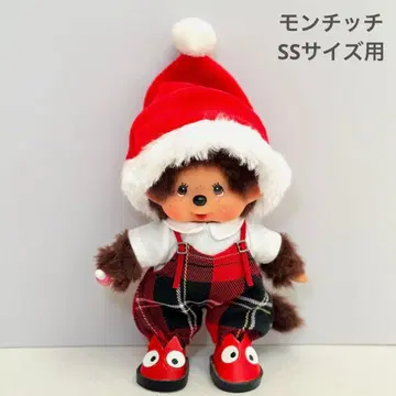 몬치치 SS 사이즈용 크리스마스 체크 무늬 오버롤 5세트