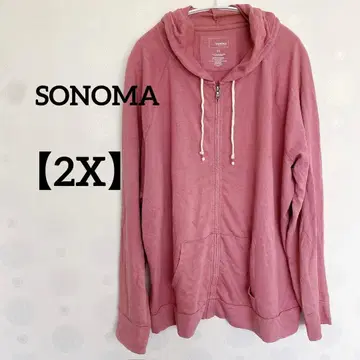 SONOMA [ 2X ] 핑크 풀 지퍼 후디 후드티