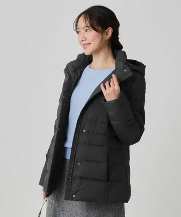 쿠 드 샹스 COUP DE CHANCE 미들 기장 다운 코트 블랙