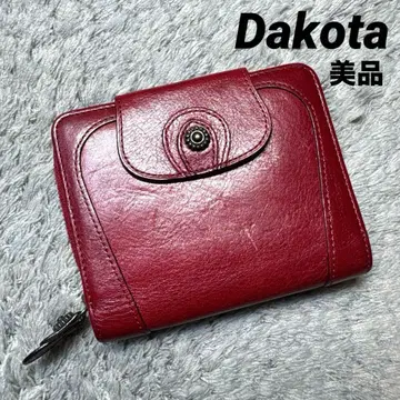 [새상품급] Dakota 다코타 이단 접이식 지갑 천연 가죽 빨간색
