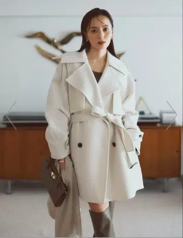 리버 울 미들 트렌치코트 anuans