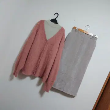 묶음 판매*코디 판매*걸리시*핑크 가디건*스커트*내추럴*맘