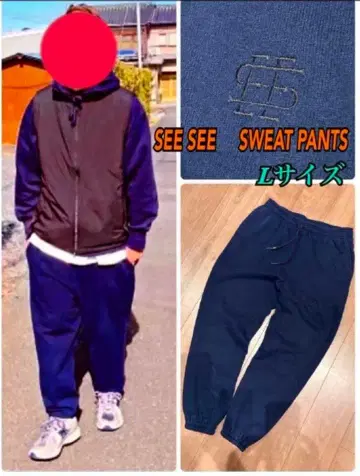 SEE SEE 스웨트 팬츠 L 사이즈 네이비