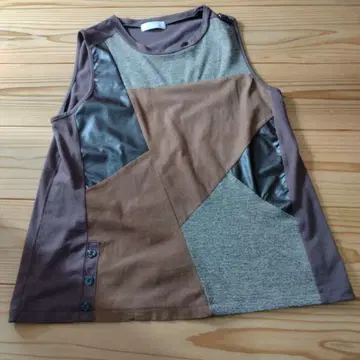 레이어드 최적화 패치워크 상의 브라운 이소재 절개 M