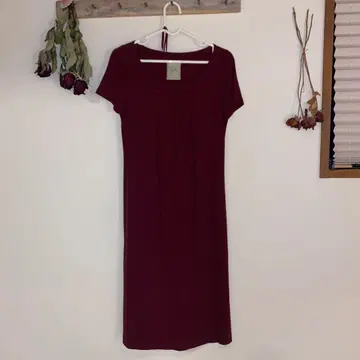 Sybilla 버건디 반팔 원피스