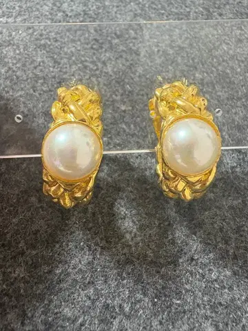 반돔 빈티지 펄풍 귀찌 골드