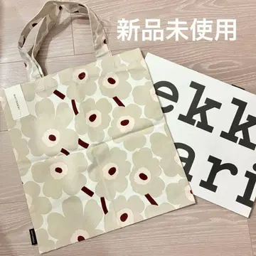 마리메꼬 미사용 새상품 토트 에코백 우니코 패턴 그레이지