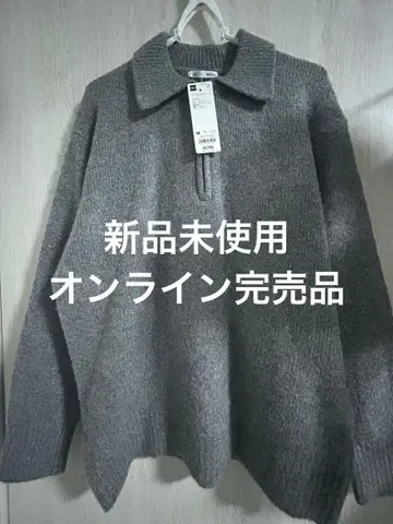 [ 완판템 ] 퍼프 니트 하프 지퍼 풀오버 새상품