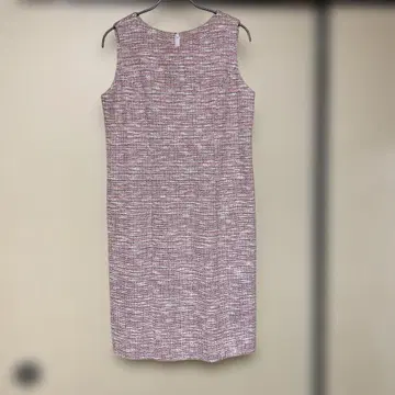 핸드메이드*새상품급* 슬리브리스 무릎 기장 원피스 빨간색 계열 트위드