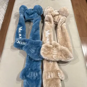디즈니 리조트 미키마우스 귀달이 플리스 스카프 머플러
