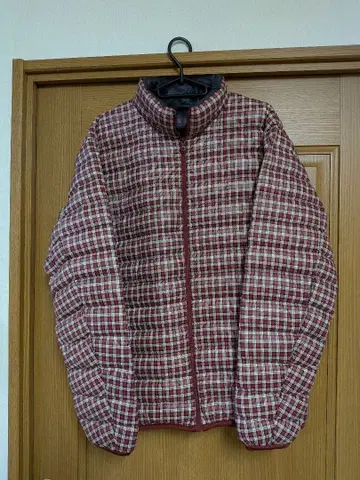 유니클로 울트라 라이트 다운 자켓 체크 L 수납 봉투 포함