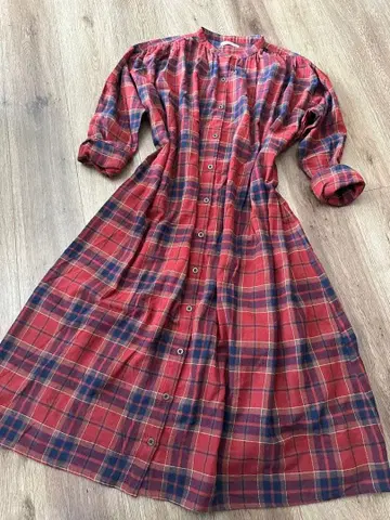 Samansa Mos2 사만사 모스모스 플란넬 체크 원피스 빨간색