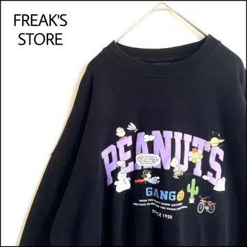 FREAK'S STORE 맨투맨 PEANUTS 블랙 오버 사이즈