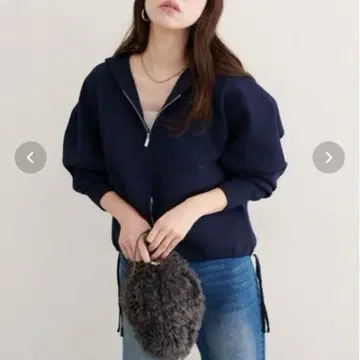 natural couture 니트 지퍼 후디