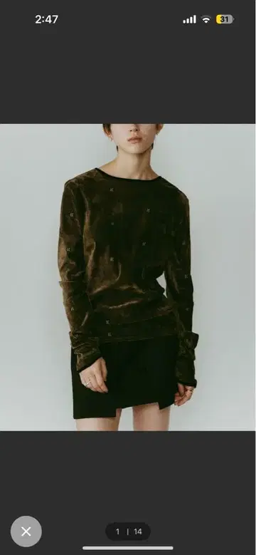 [ Knuth Marf ] sheer velour top