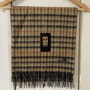 미사용 DAKS 머플러 체크 무늬 모 100% 캐시미어 함유 택 포함