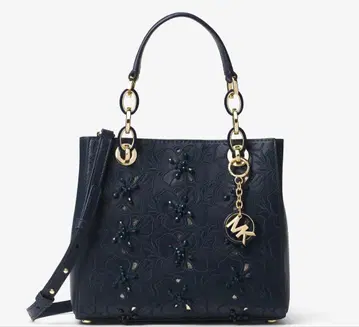 마이클코어스 신시아 스몰 플로럴 자수 가죽 새첼