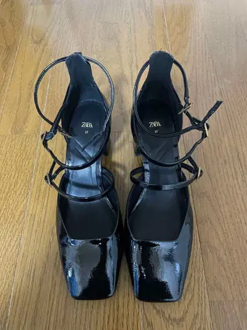 ZARA 앵클 펌프스 벨트 37