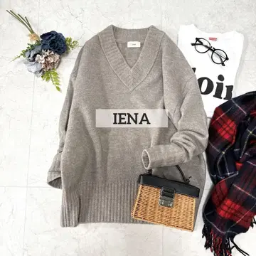 IENA 이에나 1.7만 V넥 니트 그레이 루즈핏 오버사이즈