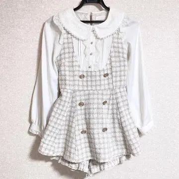 LIZLISA 트위드 셋업 아이보리 화이트