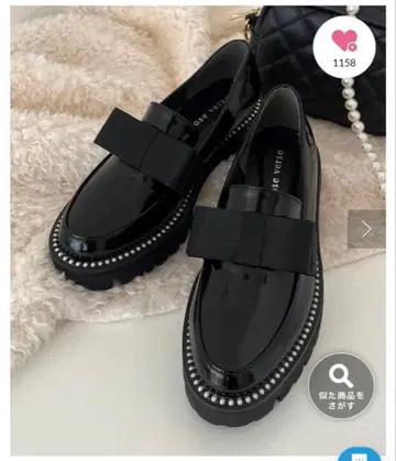 리본 펄 장식 로퍼 M 사이즈