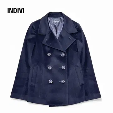[ INDIVI ] 인디비 피 코트 캐시미어 혼방 울 사이즈 M 블랙