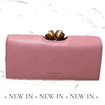 택 포함 미사용 새상품 TED BAKER 인기 가마구치 장지갑 핑크