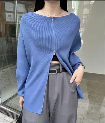 mystic 와이드넥 ZIP 가디건