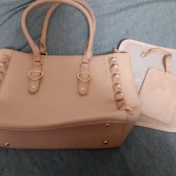 자카마트 이타백 하트 버클 인조 가죽 프릴 토트백 A4