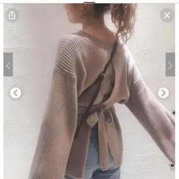 새상품 mystic 뒷트임 리본 니트 모카 브라운