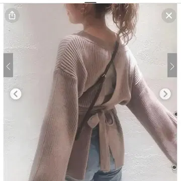 새상품 mystic 뒷트임 리본 니트 모카 브라운