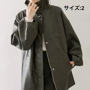 [ 오늘만 한정 가격 ] mystic 페이크 가죽 자켓