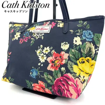 새상품급 캐스키드슨 핸드 토트 마더백 꽃무늬 숄더 PVC 네이비