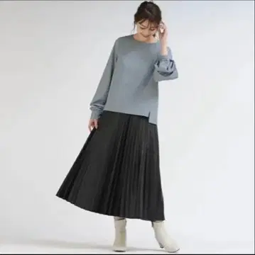 드로와트 로트레아몽 에코 가죽 플리츠 스커트 블랙