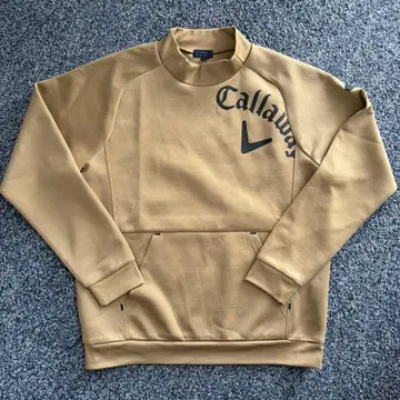 캘러웨이 모크넥 하이넥 트레이닝복 골프웨어 베이지 LL