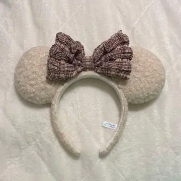 [ 신상 ] 디즈니 미니 머리띠 화이트 빨간색 리본 보아