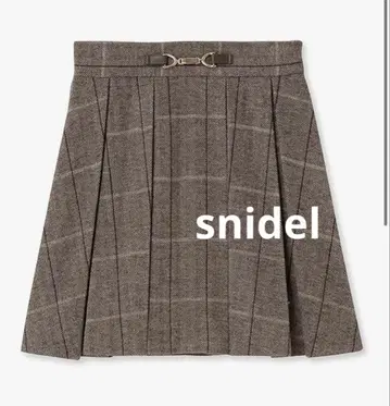 택 포함 새상품 snidel 체크 무늬 박스 플리츠 미니 스커트