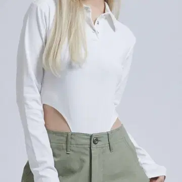 ENVYM 컷 리브 바디수트