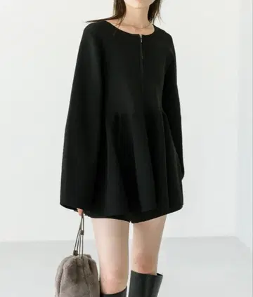 mystic 더블 지퍼 페플럼 가디건