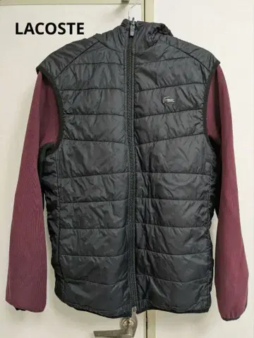 Lacoste 후드 부착 퀼팅 후드티