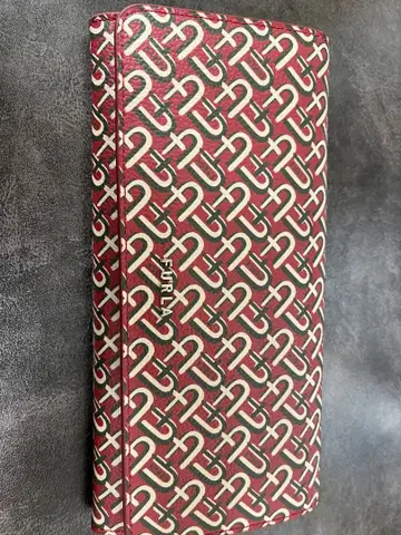 FURLA 로고 프린트 장지갑 빨간색